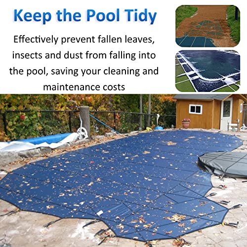 Couverture de sécurité en maille pour piscine lors de l'hivernage du jardin