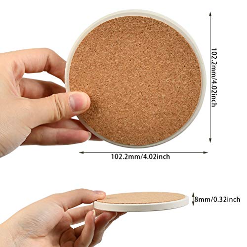 image for FOCCTS 12 Pcs Ceramic Tiles for Crafts Coasters, Absorbent Stone Coast
