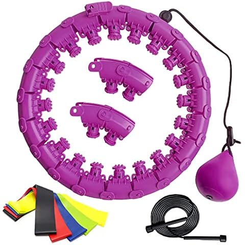 Aresvns Smart Weighted Hula Ring Hoop, Hula Circle 24 Detachable Fitness Exercise Hula Hoop, Adjustable Fitness Ring with Weight Auto-Spinning Ball, Abdomen Exercise Equipment for Adult Weight Loss Cover