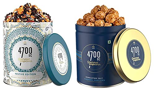4700BC Nutty Tuxedo Chocolate Popcorn, 375g and Himalayan Salt Caramel Popcorn, 110g, Tins-image-13