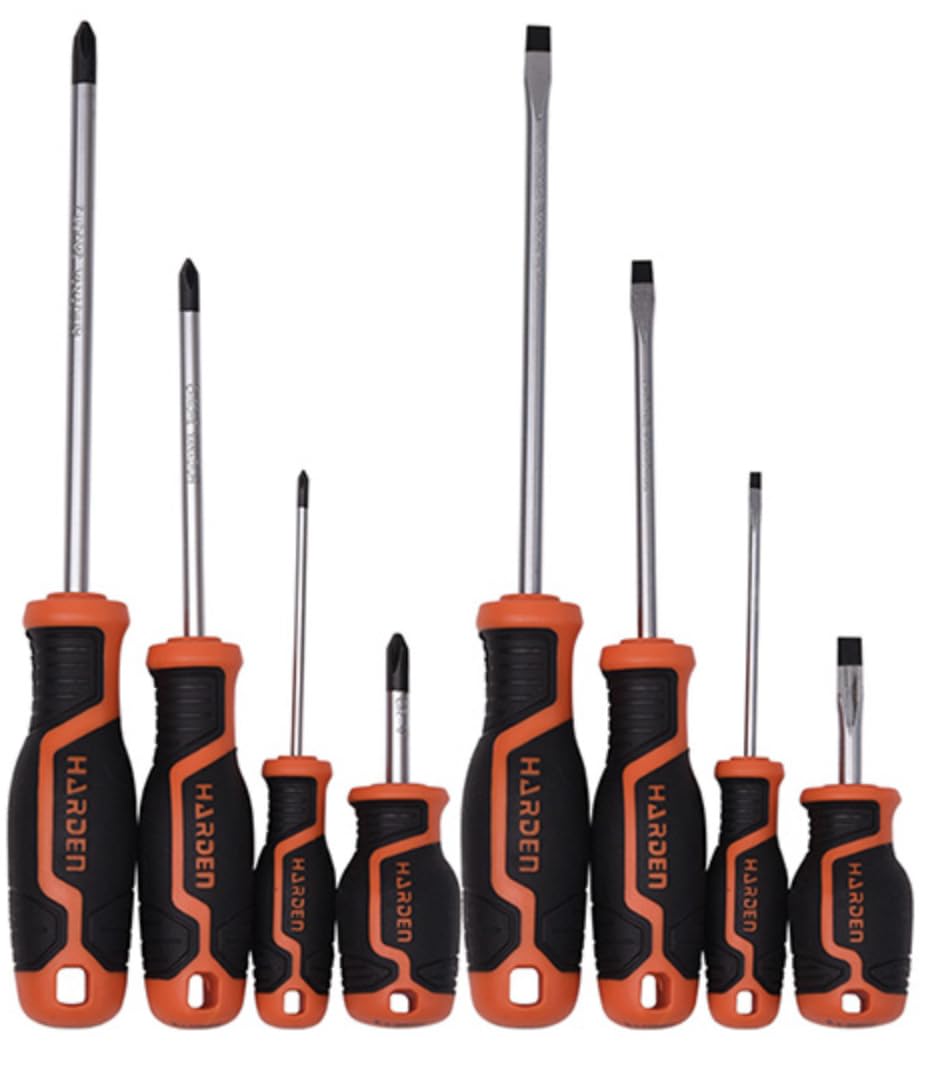 Edward Tools Juego de destornilladores Pro de 10 piezas, destornilladores Phillips y de cabeza plana, destornilladores gruesos, destornillador SZ, lápiz de prueba de voltaje, mangos ErgoGrip,