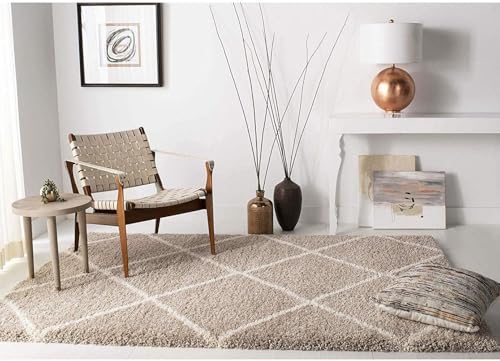Image of Urban Modern Decor Features 5x8 Feet Modern Soft Shaggy Carpet Thick, Fluffy & 2 inch Pile Shag Rug for Your Kids Room, Bedroom & Livingroom(5x8 feet, Beige Barfi)