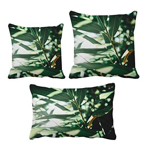 Housse coussin feuilles vertes DIYthinker décoration salon moderne - 2