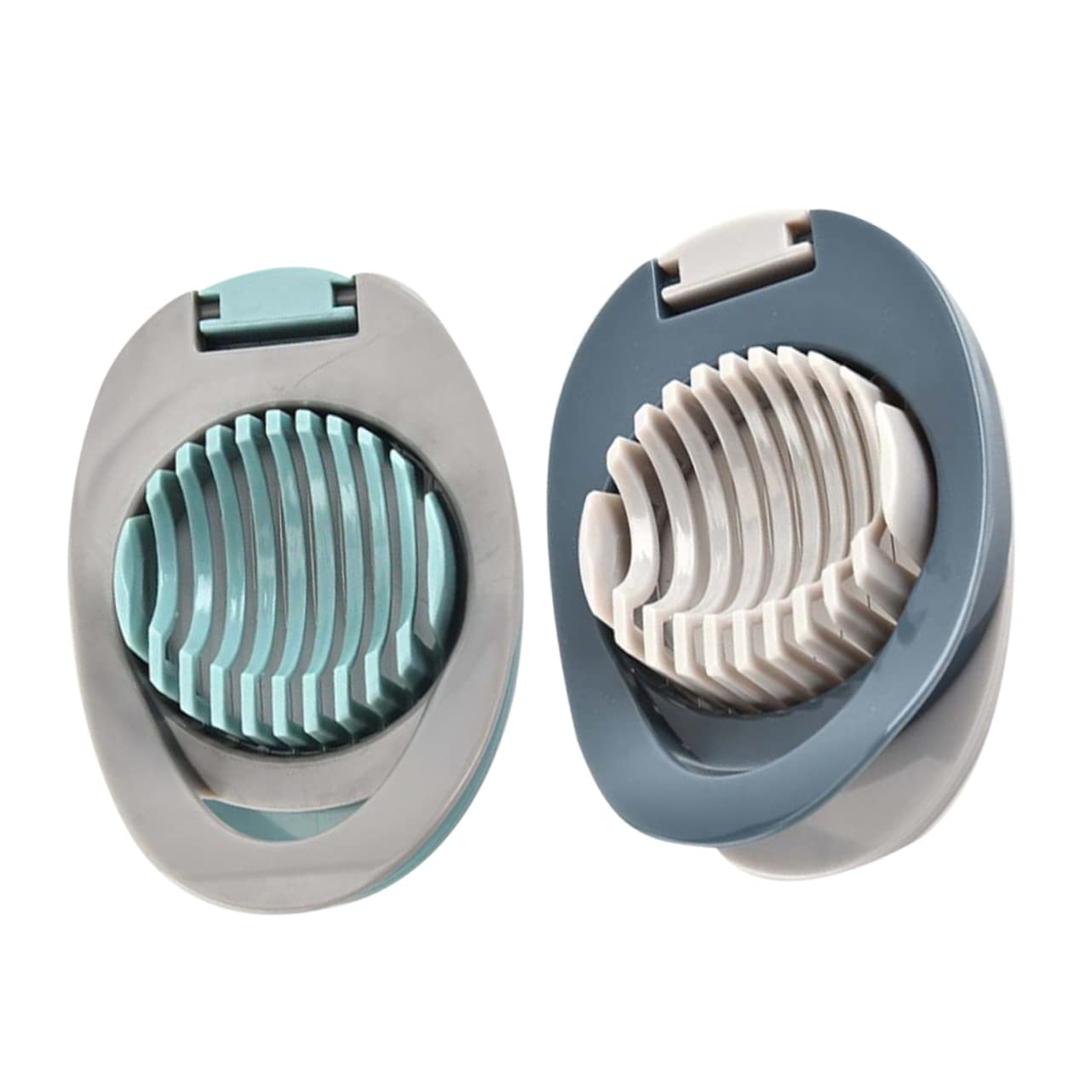 FUNOMOCYA Stainless Steel Egg Slicer 2 Pack Kitchen Egg Cutter Easy to Clean Grey