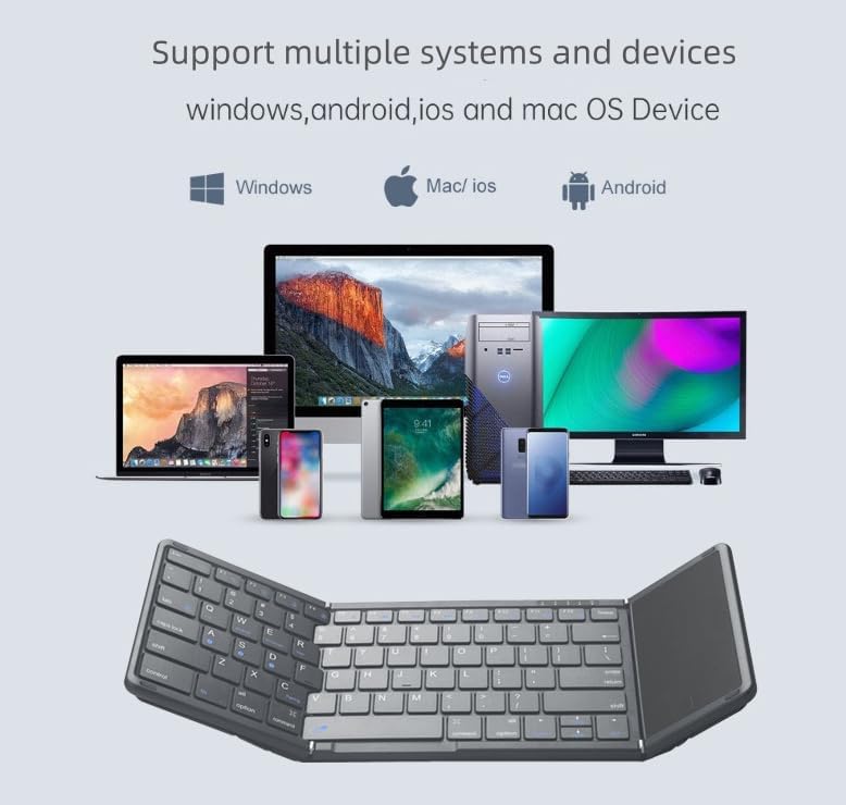 Portable Bluetooth Keyboard with Touchpad for Android, Windows, PC, Tablet