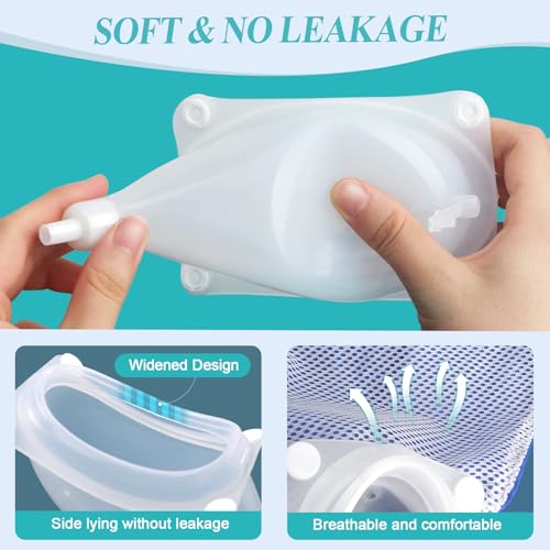 Urinflaschen für Männer, Wiederverwendbar, Tragbar, Mit 2 Urinbeuteln(Blau-Ältere Männer)