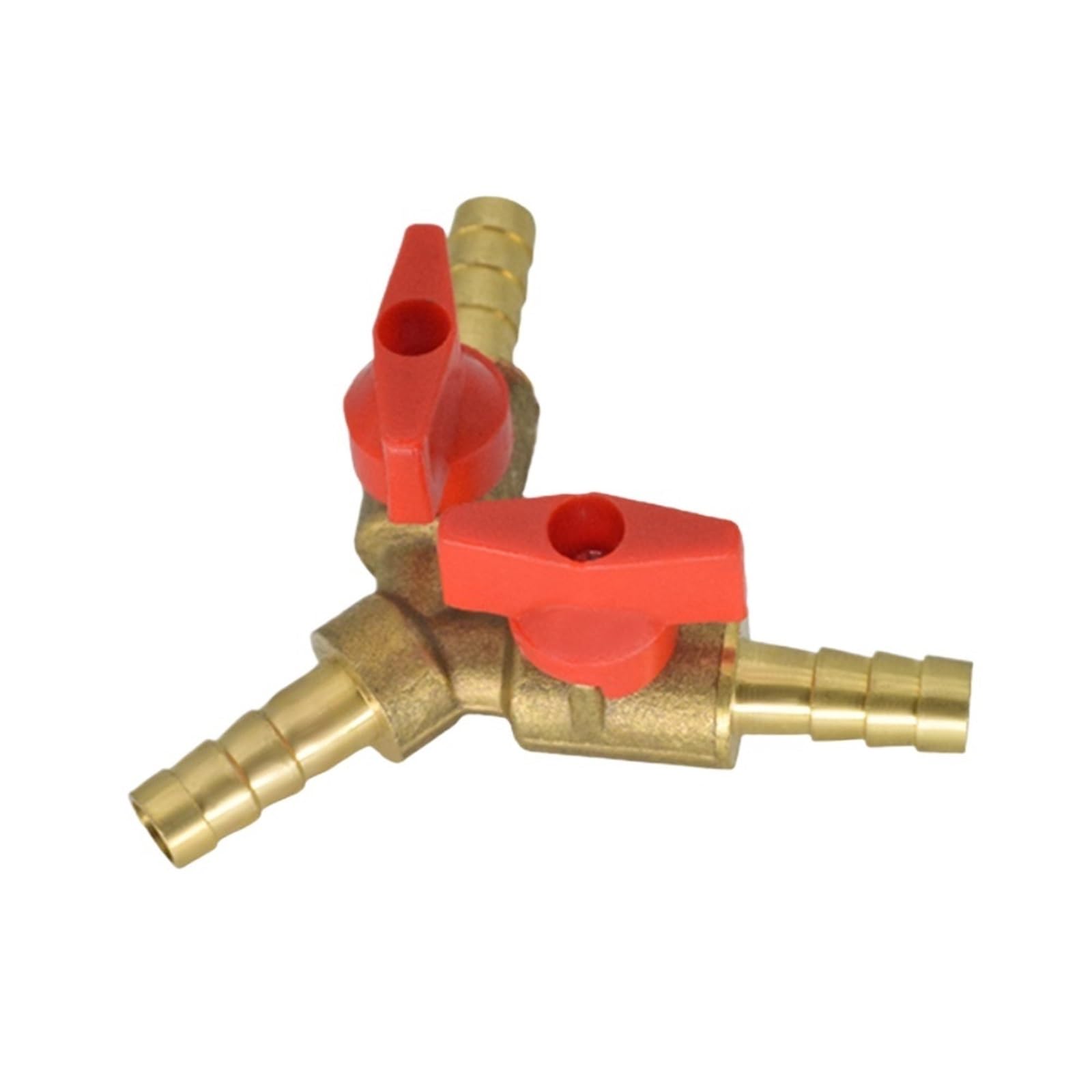 Lovssu 8Mm Triple Ball Valve 3 Way Brass Shut Off Ball Valve 6 8 10Mm Hose Barb Y Pipe Fitting Connector(8Mm)