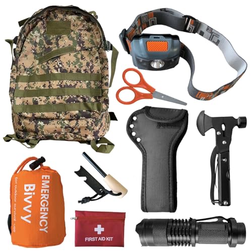 Kit Táctico De Supervivencia Equipo De Emergencia De Grado Militar De 44 Piezas Con Linterna, Hacha Y Primeros Auxilios Bolsa De Emergencia Al A Kit Táctico De Supervivencia Equipo De Emergencia De Grado Militar De 44 Piezas Con Linterna, Hacha Y Primeros Auxilios Bolsa De Emergencia Al A