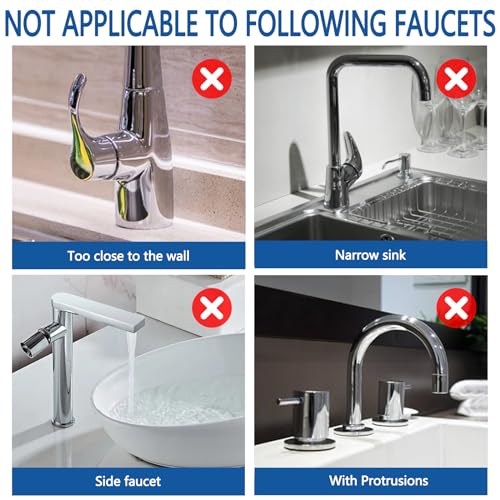 Image of Kitchen Sink Splash Guard Gen2-30 inch x 6'' Silicone Sink Mat Splash Guard fit for Countertop, Bathroom,Farmhouse,RV by EBIGIC (off white)