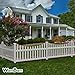 3.5ft H x 6ft W (1 Panel + 1 Post) No Dig WamBam All American Scallop Top Fence Kit, White Vinyl Picket Fence, Easy Install Outdoor Fence for Backyard or Patio, DIY Decorative Fencing, ZP19041
