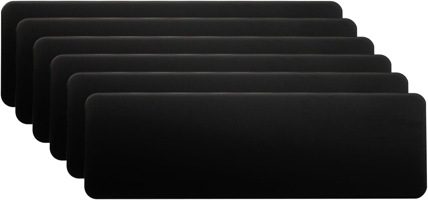 PATIKIL 3x1 Inch Anodized Aluminum Sheet Metal, 6 Pack Laser Plates Engraving Blanks 1MM Thin for Crafting DIY House, Black