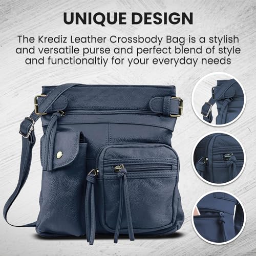 Krediz Leather Crossbody purses for Women, Soft & Durable Purses for Women Trendy, Multi Pocket travel bag, Adjustable Strap2