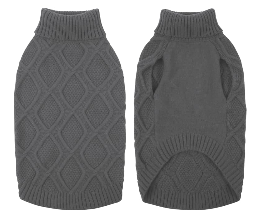 KONVINIT Dog Jumper Turtleneck Sleeveless Small Dog Sweater Winter Elastic