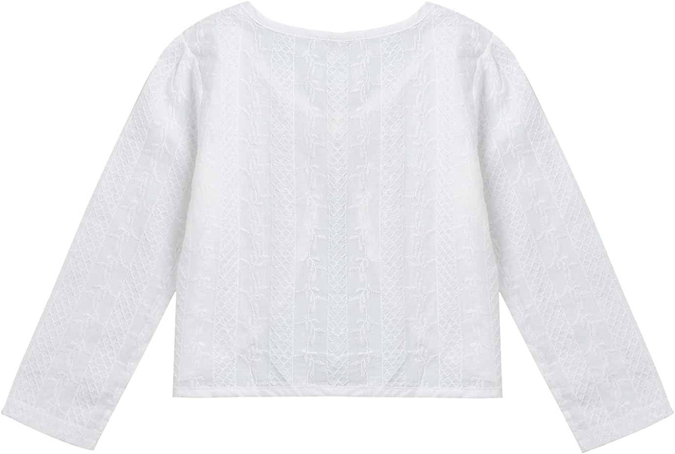 Oyolan Kids Girls Shrugs Knit One Button Closure Long Sleeve with Lace Floral Bolero Shrug Cotton Cardigan