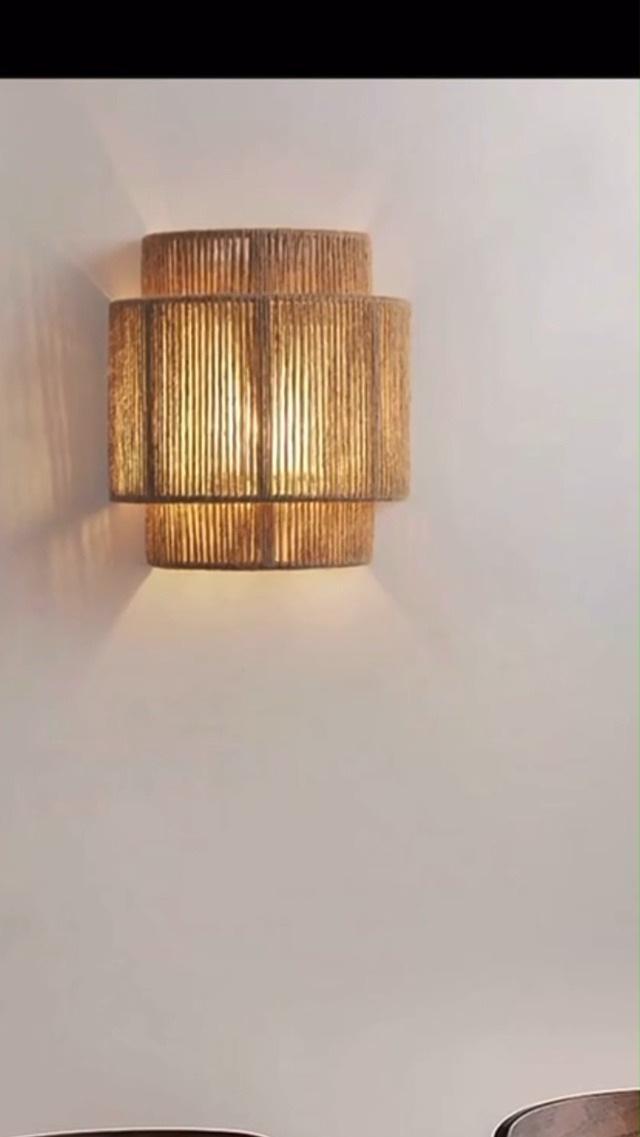 Image of Bofea-1 Light Boho Wall Light,Rattan Wall Sconce with Hand Woven Hemp Rope Shade,Plug in Wall Sconces,Boho Bedside Lamp,Farmhouse Rustic Wall Lamps Light Fixture for Living Room Bedroom Stairway