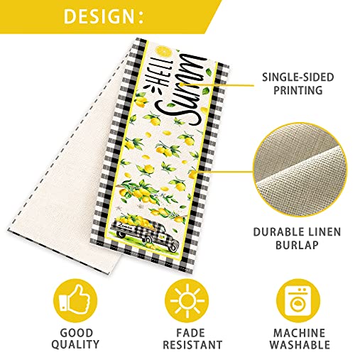 Pinata Summer Lemon Table Runner 72 Inches Long X 13 Burlap Linen Home Kitchen Decor Party Black White Buffalo Plaid Check Truck Holiday Seasonal Coffee Dining Rustic Farmhouse Yellow Summer Table Runners thumb #2