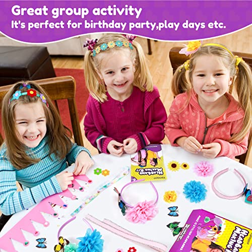 Karsspor 72 Pcs Headband Making Kit, Make 15 Fun Fashion Headbands For Girls, Make Your Own Girls Hair Accessories Diy Headband Kit, Arts And Craft Kit For Girls, Great Gift For Girls Ages 6+ #TOP4
