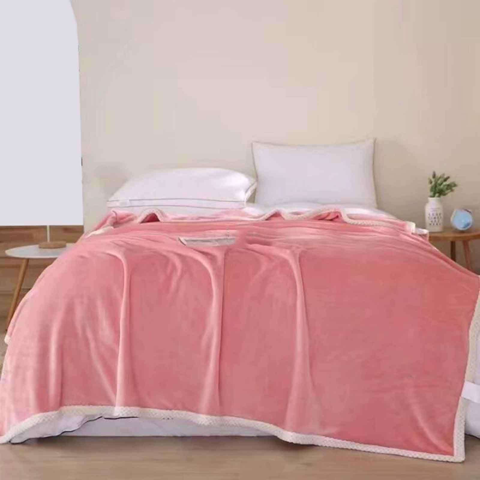 JUSHZ Plaid Matrimoniale Coperta Pile Matrimoniale Blanket Primaverile Letto Singolo Coperta Termica Pile Divano Morbido E Confortevole Lavabile in Lavatrice Per Autunnale (Pink 2,180x200cm)