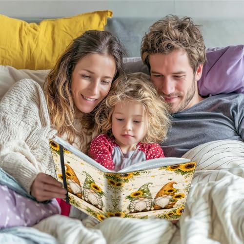 Image of Photo Album 4x6 120 Photos with Strong Elastic Band, Sunflower Gnomes | Large Capacity Premium Leather Picture Album, Portable Wallet Albums Photo Book for Family Anniversaries Wedding Baby