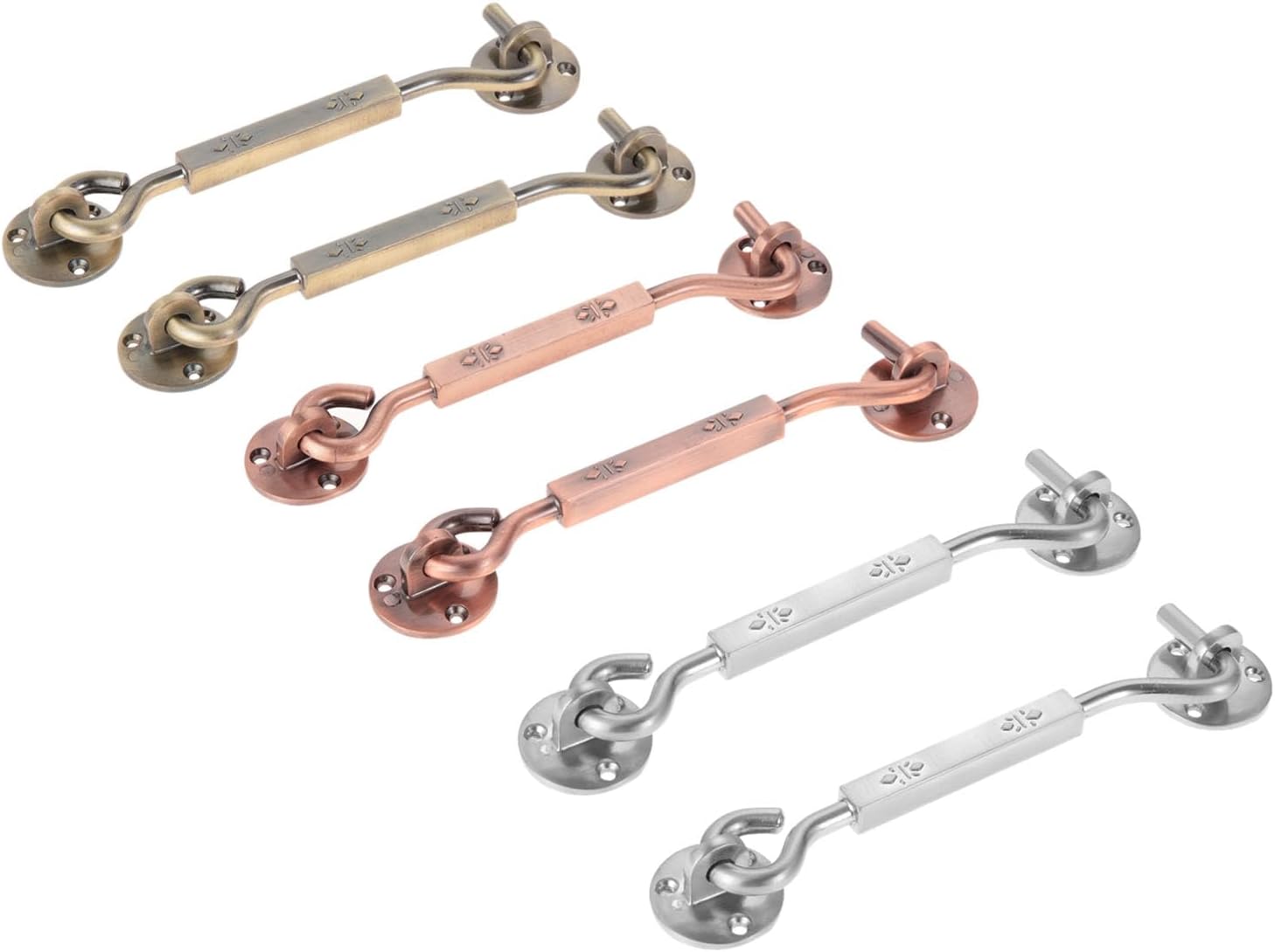 2PCS VintaZinc Alloy Antique Window Hook Door Latches Bolts VintaSliding Door Lock Hook Buckle Windproof 18.5cm*3.4cm - (Color: B)