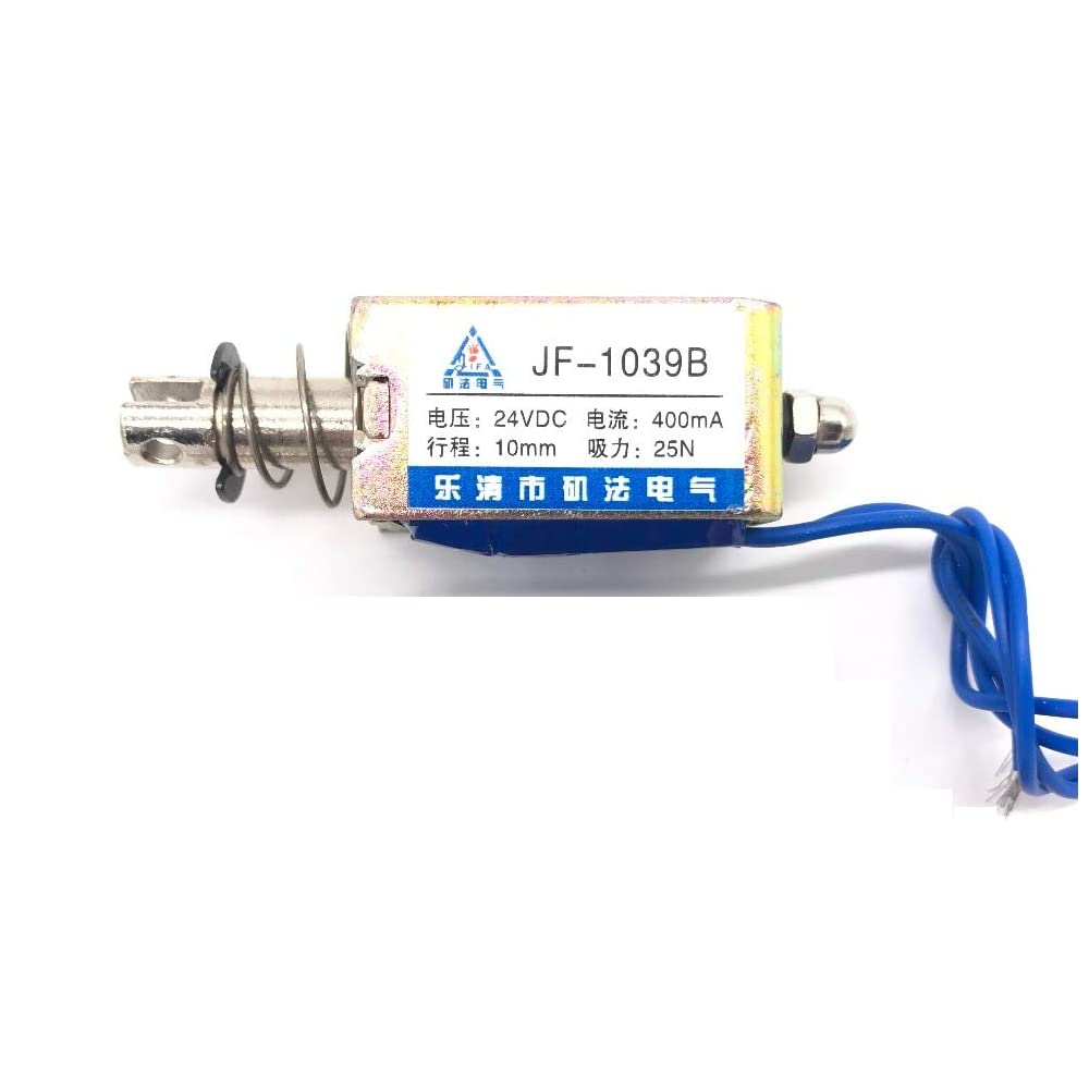 xcluma JF-1039B DC 24V 25N 10mm Stroke Push-Pull Type DC Solenoid Electromagnet Linear Motion