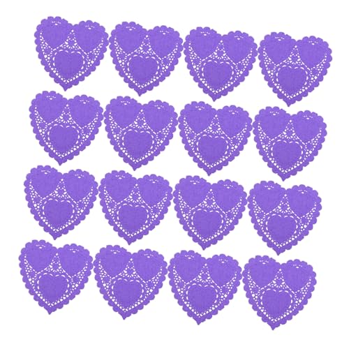 Unomor 100pcs Heart Shaped Doilies for Food Oil Absorbing Paper Sheets Baking Doilies Decorative Cake Base Paper Kitchen Dining Decor