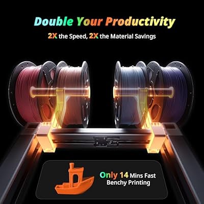 طابعة Anycubic Kobra X متعددة الألوان ثلاثية الأبعاد، إعداد سهل مع طباعة أصلية بأربعة ألوان حتى 19 لونًا، طباعة ثلاثية الأبعاد سريعة بسرعة 600 مم/ثانية، كاميرا تعمل بالذكاء الاصطناعي، هادئة 45 ديسيبل، FDM مثالية للأطفال والمبتدئين والعائلات والمحترفين
