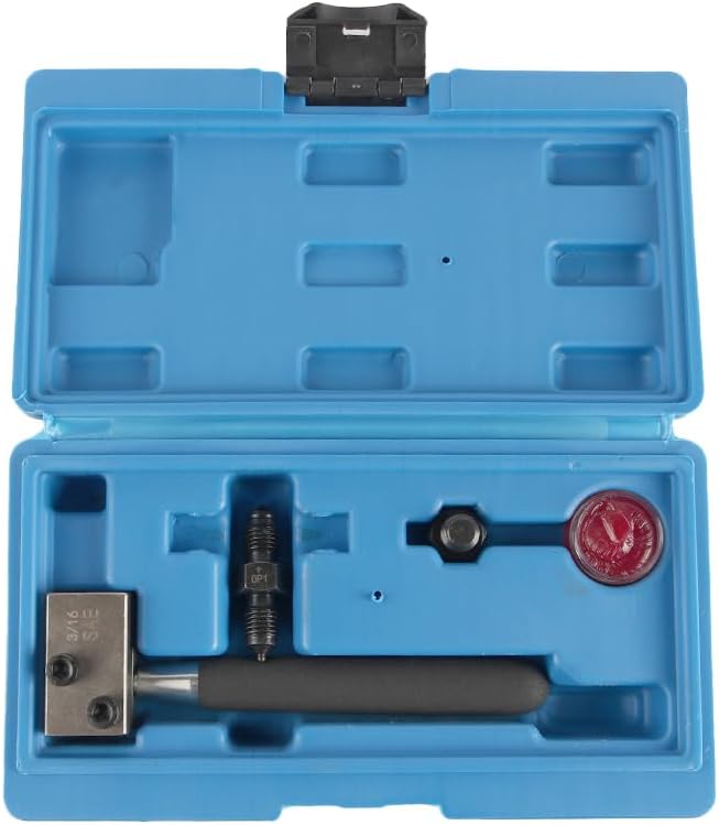 Universal Hand Held Brake Line Flaring Brake Pipe Double Flaring Tool Kit for Vehicle Brake Line Repair with Storage Box