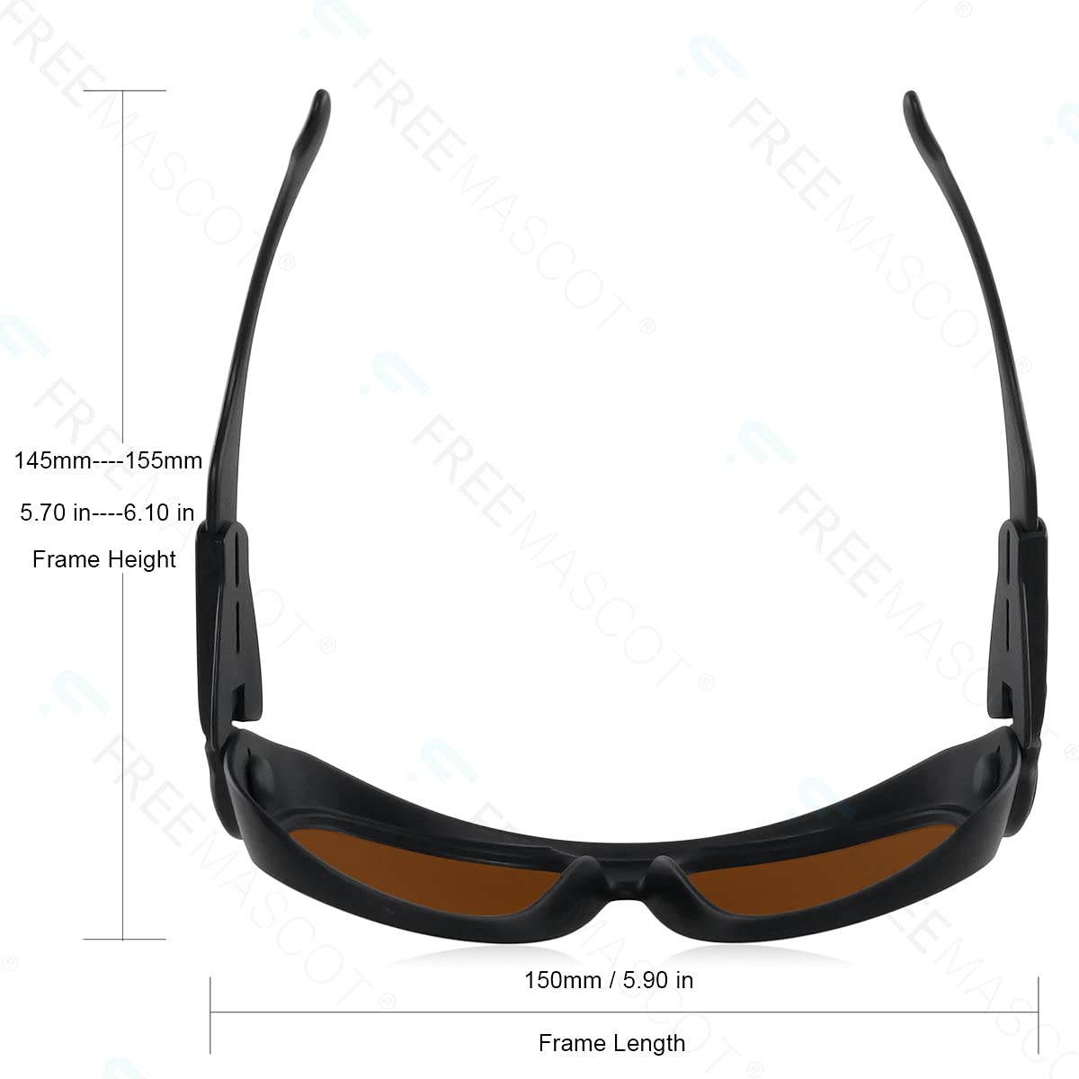 FREEMASCOT Lunettes de sécurité professionnelles OD 4+ 190 nm-540 nm/600 nm-760 nm laser pour lumière laser violet/bleu/vert et rouge (style de monture 1)