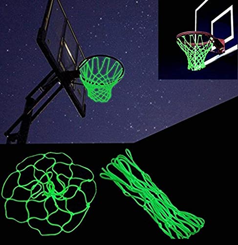 Glow In The Dark Outdoor Basketball Net Nylon Glowing Basketball Hoop Rim Net All Weather Thick Replacement Standard Size Net Rim Hoop Heavy Duty #TOP3