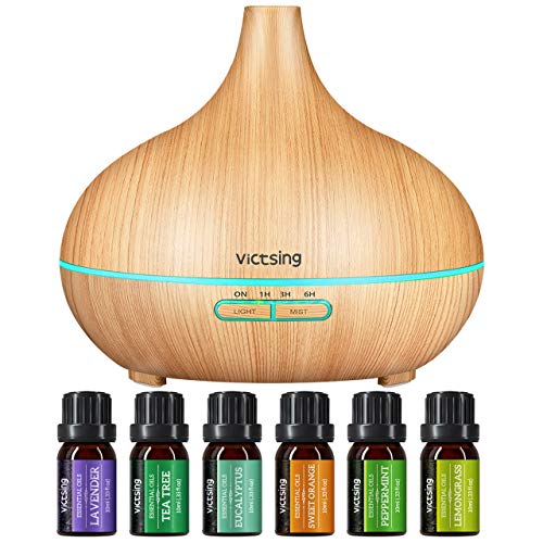 VicTsing 500ml Essential Oil Diffuser with Oils, Aromatherapy Diffuser with Essential Oil Set