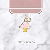 Vista 3 de ELISE & FONDA CP169 Puerto de carga USB anti polvo enchufe pequeño hongo colgante encanto para iPhone 11/XS MAX/XR/X/8 Plus/7/6S/7/SE iPad iPod