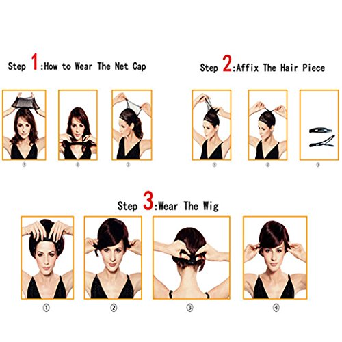 menolana Nova Moda Curta Reta Sintética Peruca Cheia de Cabelo para Mulheres E Senhoras