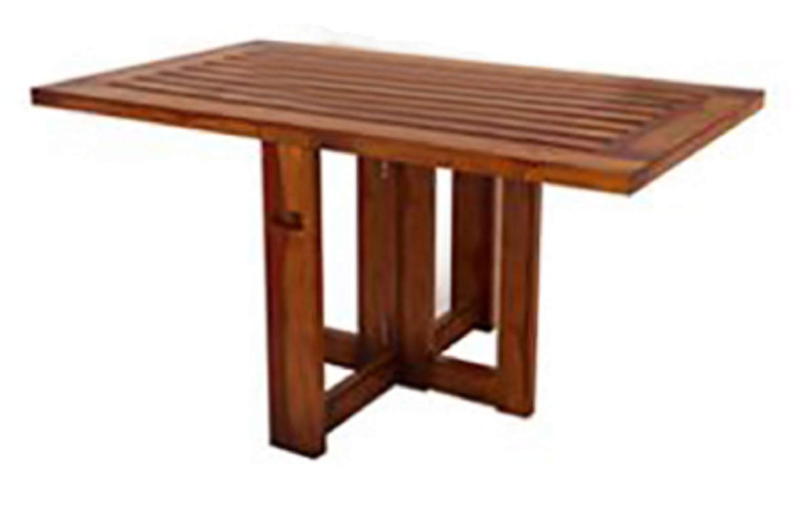 MP ENTERPRIESES Garden and Outdoor Rosewood/Sheesham Wood Strip Design Folding Coffee Table (Brown)-image-1