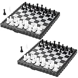 2 Reiseschach, Magnetisches Schachspiel, Klappbares Schachbrett, Tragbares Mini Schach Für Kinder Und Erwachsene, Ideal Für Reisen, Familie Und Büro, Schachspiel Magnetisch