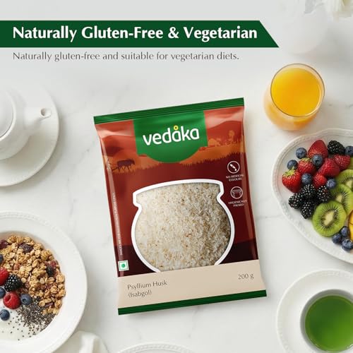 Image of Amazon Brand - Vedaka Isabgol 200 g | Fibre Supplement For Digestion