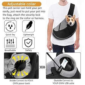 YESLAU Pet Dog Sling Carrier Breathable Mesh Travel Safe Sling Bag Carrier for Cats Black Gray S YESLAU Pet Dog Sling Carrier Breathable Mesh Travel Safe Sling Bag Carrier for Cats Black Gray S