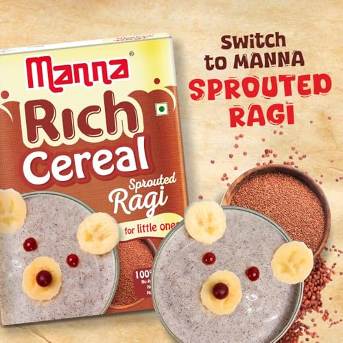Image of Manna Sprouted Ragi Powder, Porridge Mix, No Added Sugar, Colour, Flavour, Salt. 250g