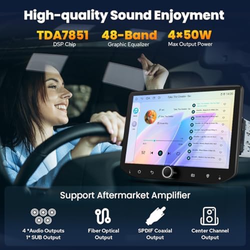 Joying Single Din Car Stereo 8 Inch Car Radio with Apple Carplay & Android Auto, Android 13 Head Unit 8GB+128GB with Volume Knob, Mirror-Link, AM/FM Radio, 1280x800P(JY-UTS80N8-B) — 사진 3