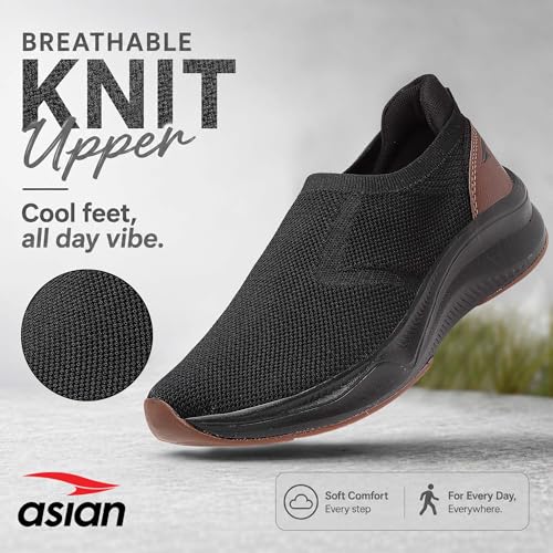 Image of ASIAN Men Wind PRO-06 Casual Wear and Walking Shoes Without Laces for Men & Boys with Upper Mesh Fabric - Lightweight, Comfortable, Breathable, and Perfect for Walking and Daily Use