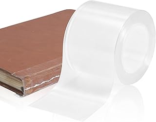 Engorgio Clear Strong Waterproof Adhesive Archival Safe Book Repair Tape, 2Inch x 16.5Ft - Removable Book Binding Tape for Old Books, Broken Pages, Textbook Spine & Library Repair Supplies.