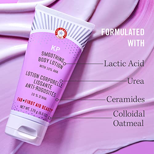 First Aid Beauty Kp Smoothing Body Lotion Double Pack – Chemically Exfoliates And Moisturizes With 10% Lactic Acid (Aha), Urea, Colloidal Oatmeal And Ceramides – Two 6 Oz Tubes #TOP19