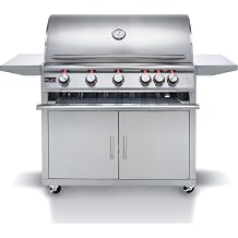 Blaze Outdoor Grill | Freestanding 40-inch Stainless Steel Propane Gas BBQ Grill | 5 Burner | Premium Outdoor Kitchen Grilling | Rear Infrared Burner & Grill Lights