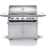 Blaze Outdoor Grill | Freestanding 40-inch Stainless Steel Propane Gas BBQ Grill | 5 Burner | Premium Outdoor Kitchen Grilling | Rear Infrared Burner & Grill Lights