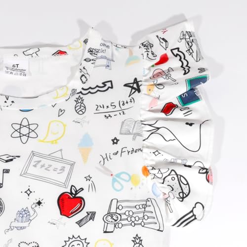 Toddler Little Girls Back to School Dress Flutter Sleeve Swing First Day of School Dress Summer Outfit 3-8 Years4