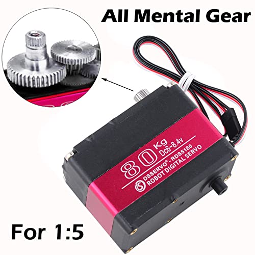 Wishiot RDS5160 Servo 60 kg RC Digital Servo High Torque Mental Gear 180 270 Degree with U-Shaped Mount Disc for 1/5 RC Car Robotics DIY Projects (180) by Wishiot - Image 2