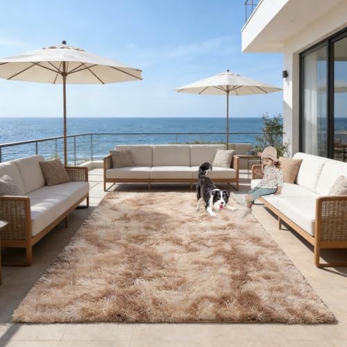 Tapis de Salon Moderne Grand Format Beige Rectangulaire Confortable - 2
