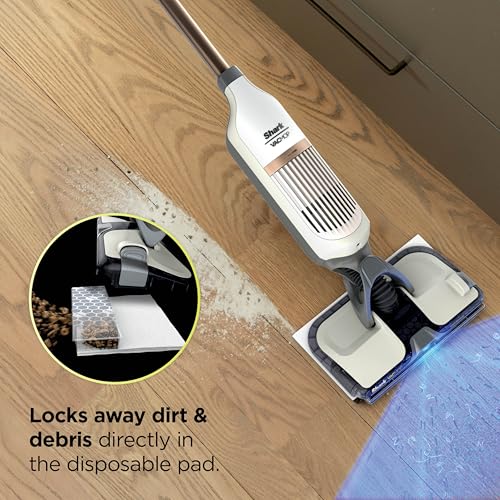 Shark VACMOP Reveal Cordless Hard Floor Cleaner, Vacuum & Spray Mop, Powerful Suction, Lightweight, Illumination Light, 4 Disposable Pads, 12oz Pet Multi-Surface Cleaning Solution, Ivory, VM401IV - Image 5