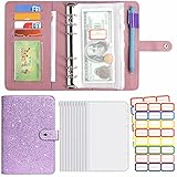 DMluna A6 Budget Binder, PU Leather Money Organizer for Cash Bills Coupon, Planner Book Notebook...