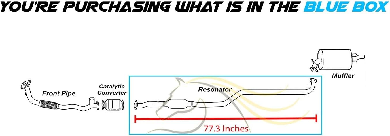 Northeastern Exhaust | Stainless Steel Exhaust Resonator Pipe Compatible for 1996-1997 Toyota Corolla and GEO Prizm | 1.6L | Free Clamp and Gaskets Included | Automotive Replacement Part